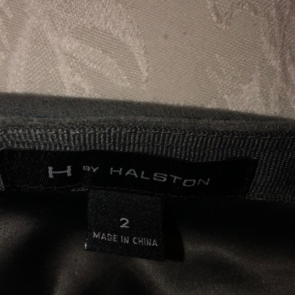 Halston faux suede gray A-line Hi low skirt - Picture 6 of 8